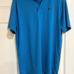 Under Armour Men's Polo in Blue and Black Stripes